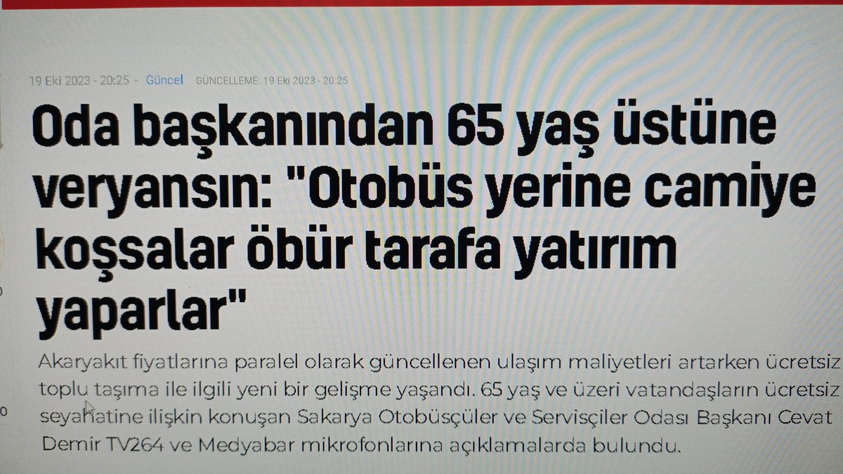 Bir durumu ortaya koyarken doğru cümleleri seçmek gerekir.Konuyu anlatırken kullandığınız, amacını aşan cümleler konuya değil,anlatış biçimine dikkat çeker.58 yaşına gelmiş bir insanın 65 yaş ve üzeri insanlar için;
"camiye koşarak gitmezler, otobüse koşarak biniyorlar" demesi-->