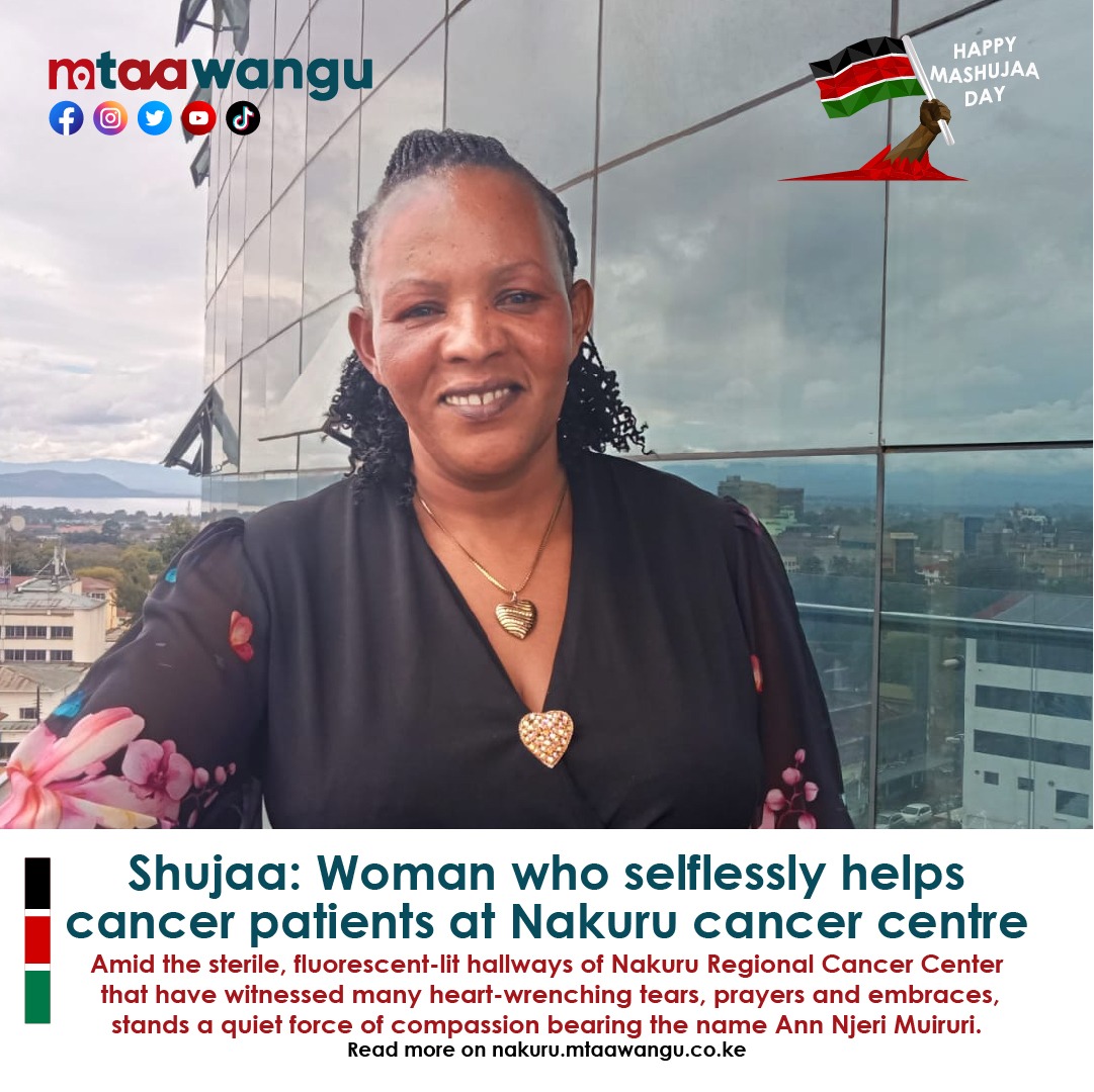 Shujaa: Woman who selflessly helps cancer patients at Nakuru cancer centre.
nakuru.mtaawangu.co.ke/categories/lif…

#Nakuru #MashujaaDay #NakuruHeroes #MashujaaHeroes #MashujaaDay2023 #NakuruMtaaWangu #Mashujaa