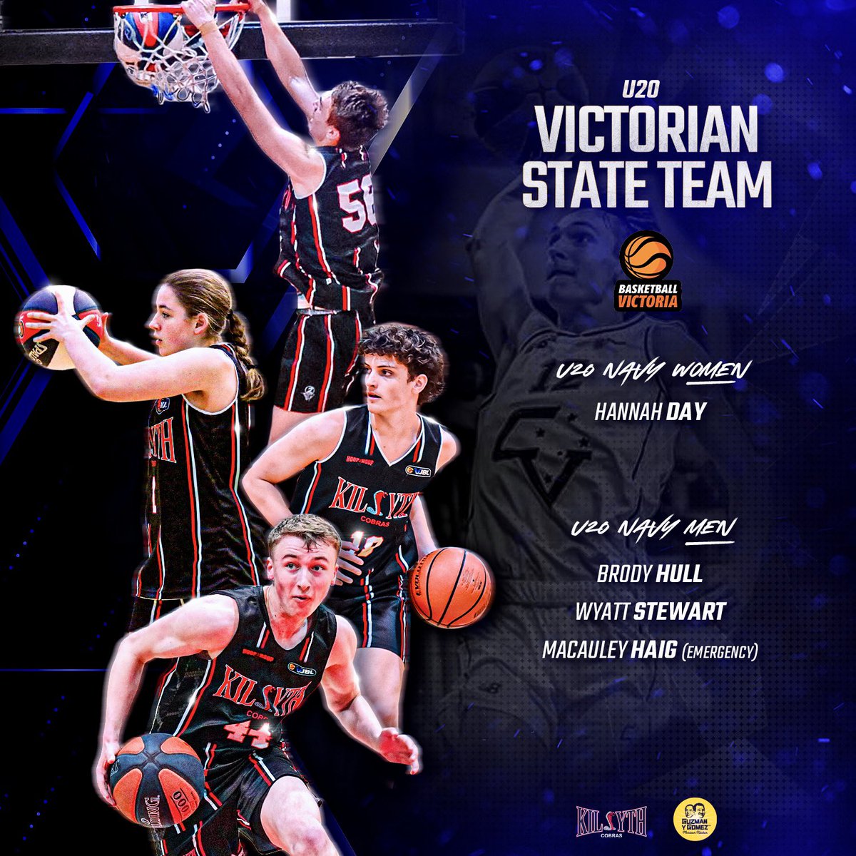 Kilsyth Basketball (@kilsythcobras) on Twitter photo Four Cobra stars are set to represent Victoria at the U20 National Championships, with Hannah Day, Brody Hull, Wyatt Stewart and Macauley Haig (emergency) selected to to the <a href="/Basketball_Vic/">Basketball Victoria</a> Women's and Men's U20 Navy state teams! ๐ Four Cobra stars are set to represent Victoria at the U20 National Championships, with Hannah Day, Brody Hull, Wyatt Stewart and Macauley Haig (emergency) selected to to the <a href="/Basketball_Vic/">Basketball Victoria</a> Women's and Men's U20 Navy state teams! ๐