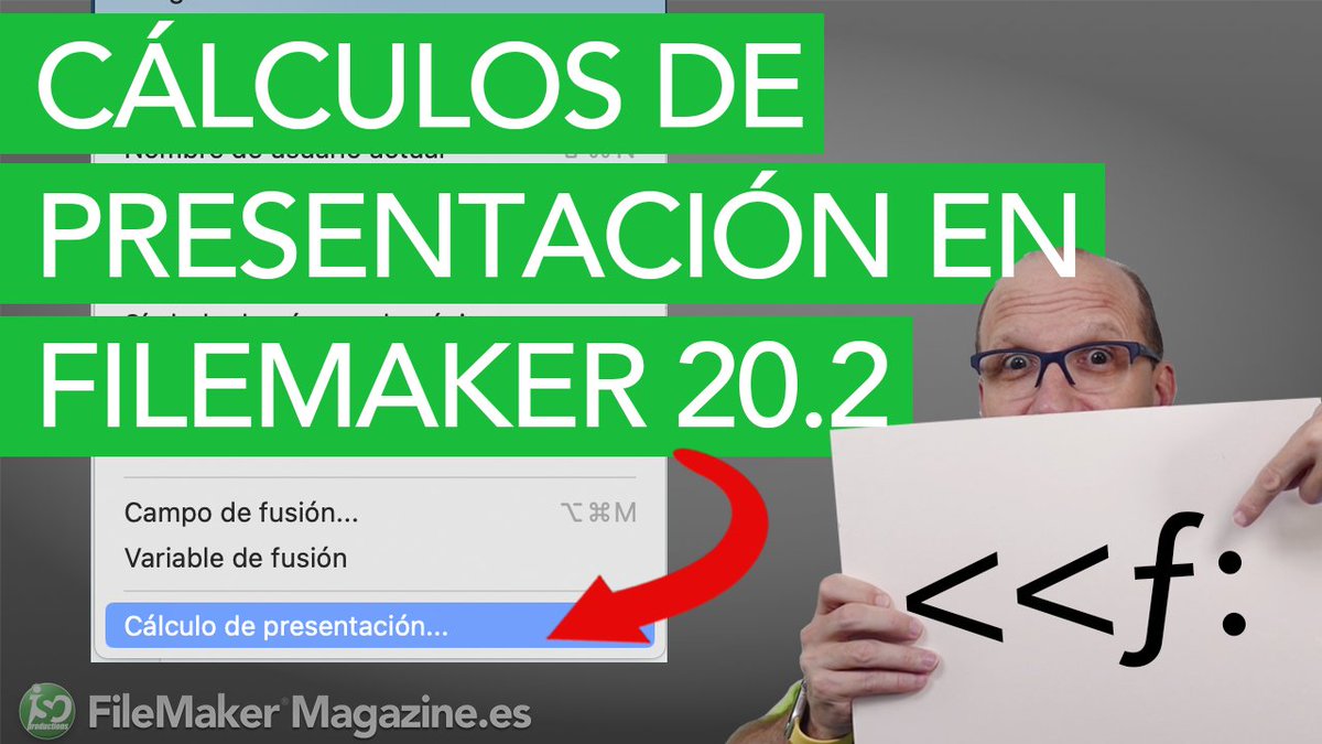 soyjavidura's tweet photo. El nuevo cálculo de presentación de #FileMaker 20.2 te permite colocar un valor calculado en una presentación sin crear un campo de cálculo. En el vídeo de esta semana de @FileMakerMag_ES te cuento algunos casos de uso.
(Vídeo gratuito)
https://t.co/I9HqOGBGJG
#muchoFileMaker https://t.co/Kv9QYrCsd1