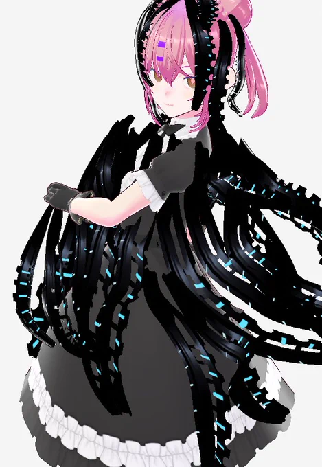 試作デザイン #vroid 黒翼 