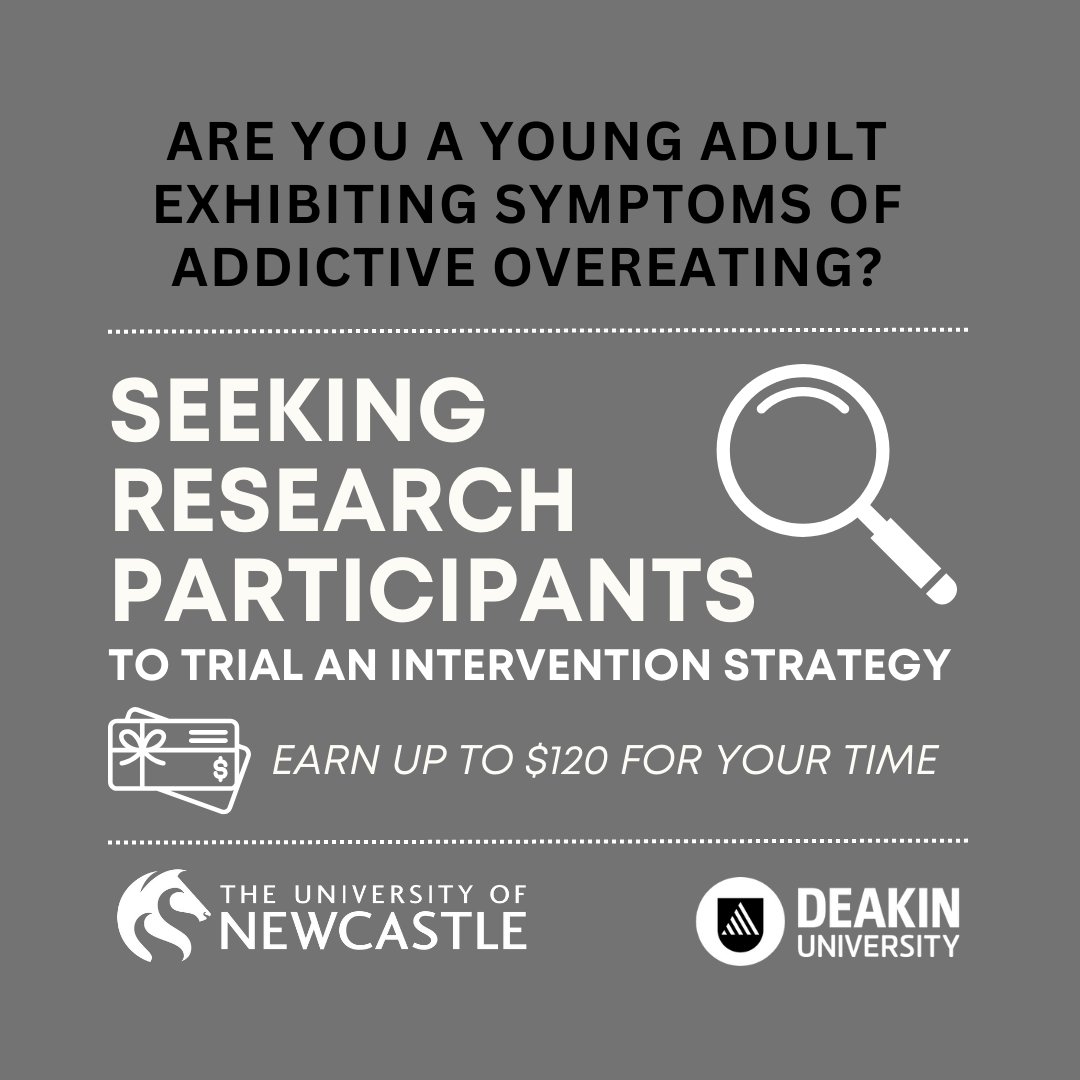 Are you a young adult interested in participating in an intervention for addictive eating, physical activity and sleep to improve your physical health? To find out more: redcap.link/TRACE_young_ad… or contact Traceresearch@newcastle.edu.au