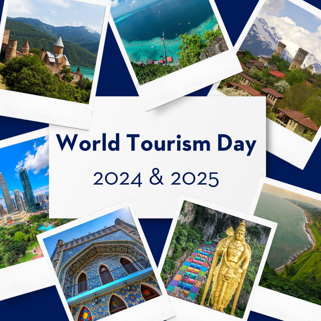 Mark it on your calendars #WorldTourismDay!

📅2024 - Tourism for Peace: From Georgia
📅2025 - Tourism and Sustainable Transformation: From Malaysia
#25UNWTOGA