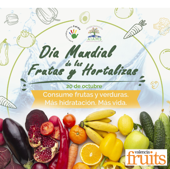 valenciafruits's tweet photo. Hoy celebramos desde @valenciafruits junto a @5aldiaspain el Día Mundial de las Frutas y Hortalizas (#DMFV2023) 🍊 🍉 🍌 🍎 🍑 🍓 🥑 🍆 🥒
“CONSUME FRUTAS Y VERDURAS, MÁS HIDRATACIÓN, MÁS VIDA"
#DíaMundialFyV https://t.co/ytbGRB8mk0
