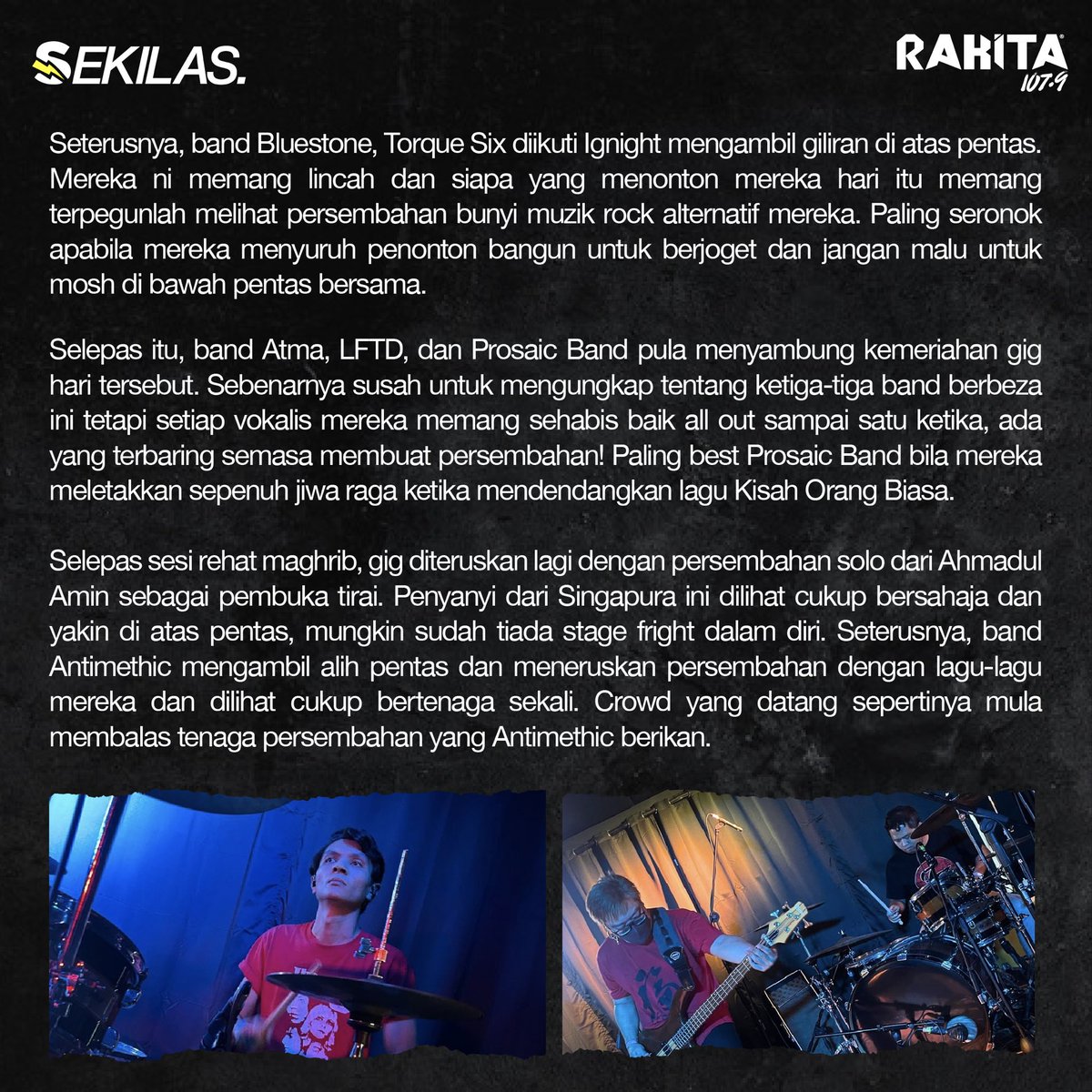“Sokongan yang paling mudah dan murah yang boleh anda lakukan adalah menyebarkan berita. Beritahu rakan tentang band yang anda suka, kongsi senarai main dengan komuniti anda serta paparkan muzik yang anda sedang dengari di media sosial seperti Instagram Reels, Story atau X…”