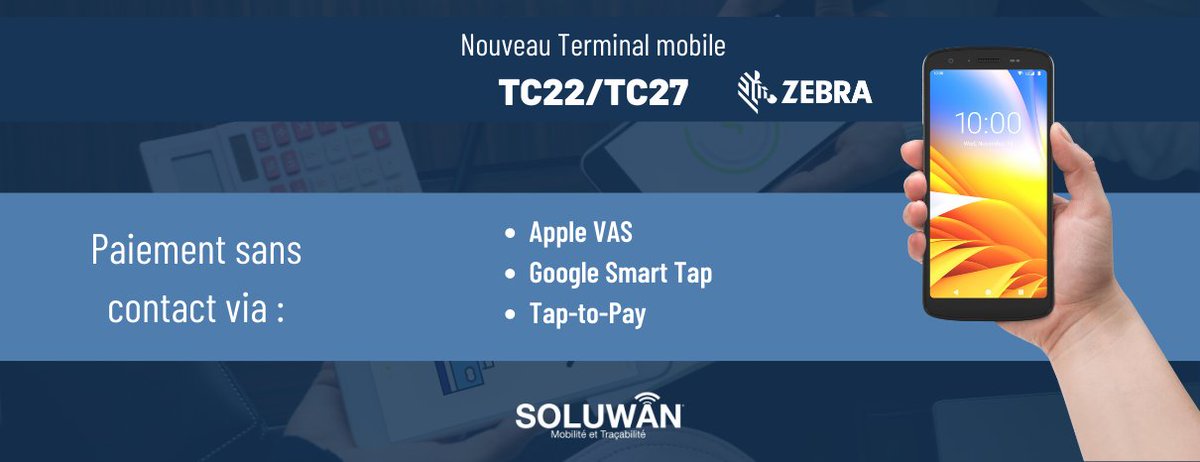 Soluwancom's tweet photo. 📲 Pour offrir à vos clients un parcours d'achat de qualité, équipez vos vendeurs d'une solution de #mobilité intelligente et performante !

Découvrez les multiples avantages du TC22/27 de @ZebraTechnology en milieu commercial ➡️ https://t.co/z6A4l4f6o1

#NFC #paiementsanscontact https://t.co/XsQhC7MYm3