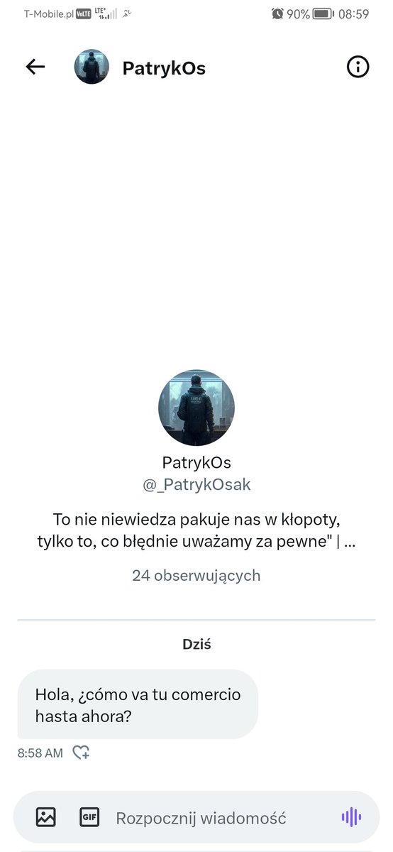 Marekptaku's tweet photo. @PatrykOsak Cześć. Taką wiadomość dostałem 🤣 https://t.co/aFXjKbEDy5