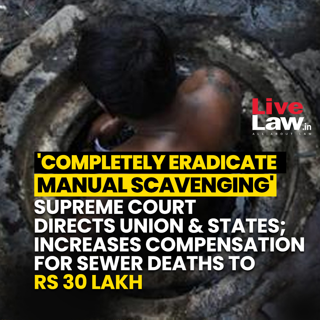 The Supreme Court on Friday (October 20) issued a categorical direction to the Union Government and all State Governments to ensure the complete eradication of the practice of manual scavenging.

Read more: t.ly/HHNF9
#manualscavenging #SupremeCourt