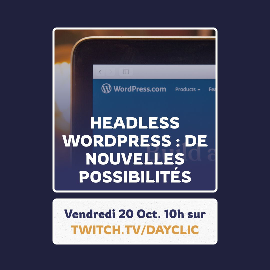 Pickbeam's tweet image. Headless Wordpress : De nouvelles possibilités

📅 On en parle dans 1h00 en live accompagné de Jérôme Dicharry pour l’interview de cette semaine.

RDV sur Twitch les amis !