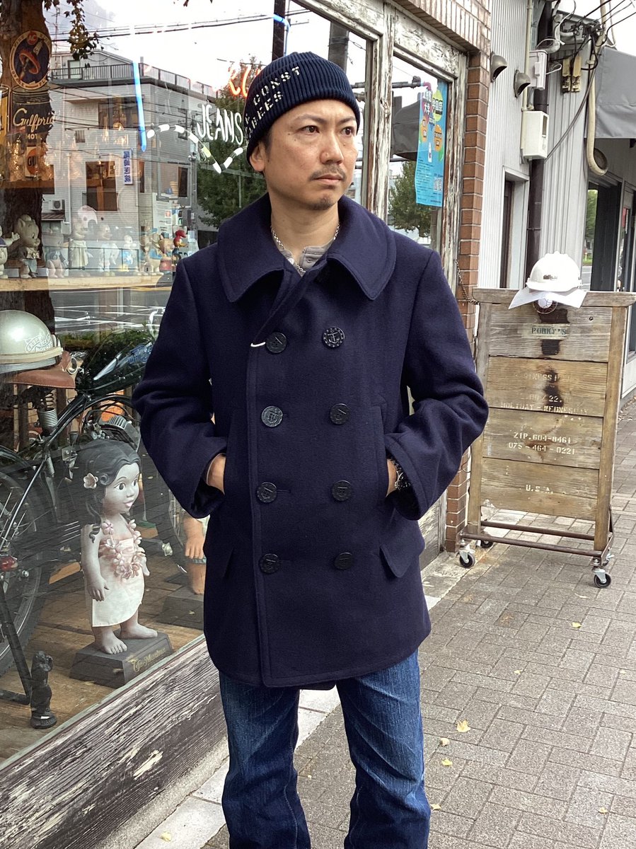 デニムピーコートを普段のスタイルに ウエアハウス WAREHOUSE [2205