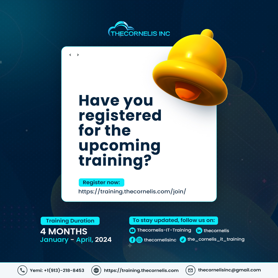 Visit the website to register now for the next batch training: training.thecornelis.com/join/ #AWS, #CloudComputing, #CyberSecurity, #TechTraining, #ITCertifications, #CloudSkills, #AWSTraining, #InfoSecTraining, #ITSecurity, #CloudLearning, #AWSCertification, #CyberTraining,