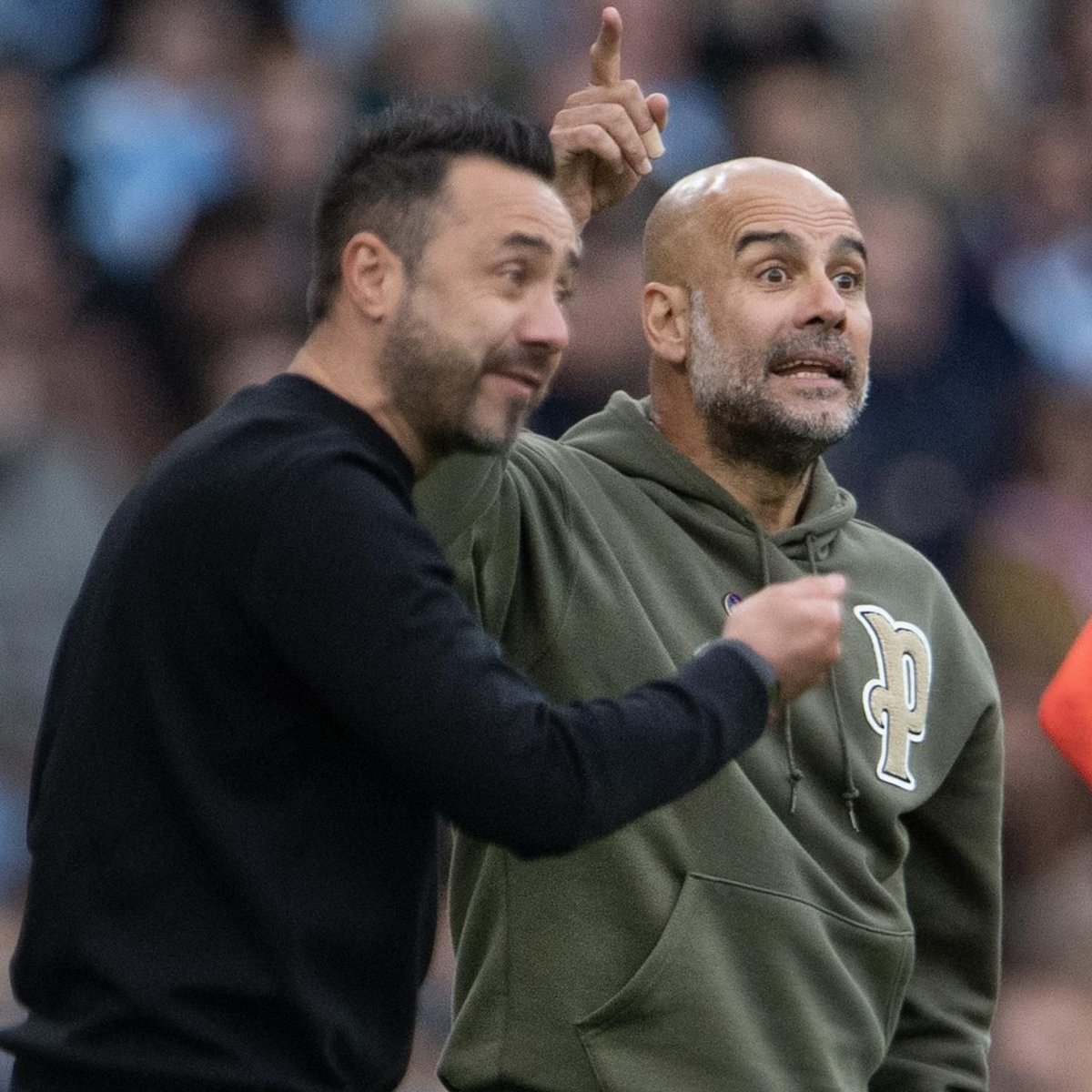 DeadlineDayLive's tweet photo. 🚨 Pep Guardiola told three Brighton players after Man City's fixture at the Amex last season: 

“That’s the next Man City manager,” and nodded in the direction of Roberto De Zerbi. 

(Source: @TelegraphDucker) https://t.co/XZ03aSzVoY