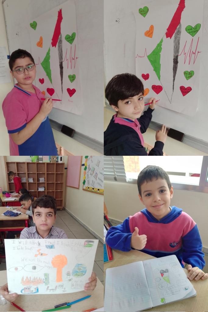 DoaaD17's tweet photo. No words can express how graders 2 and 3 students felt toward the massacre that happened in Ghaza.
They expressed their feelings towards the situation in Palestine. @makdawhaschool @soha_nj https://t.co/laafsRCKj9