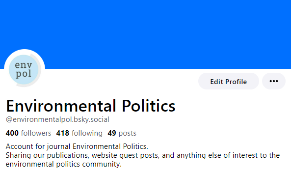 Feels like the move to🏞️ is continuing. Find us there! 
bsky.app/profile/enviro…