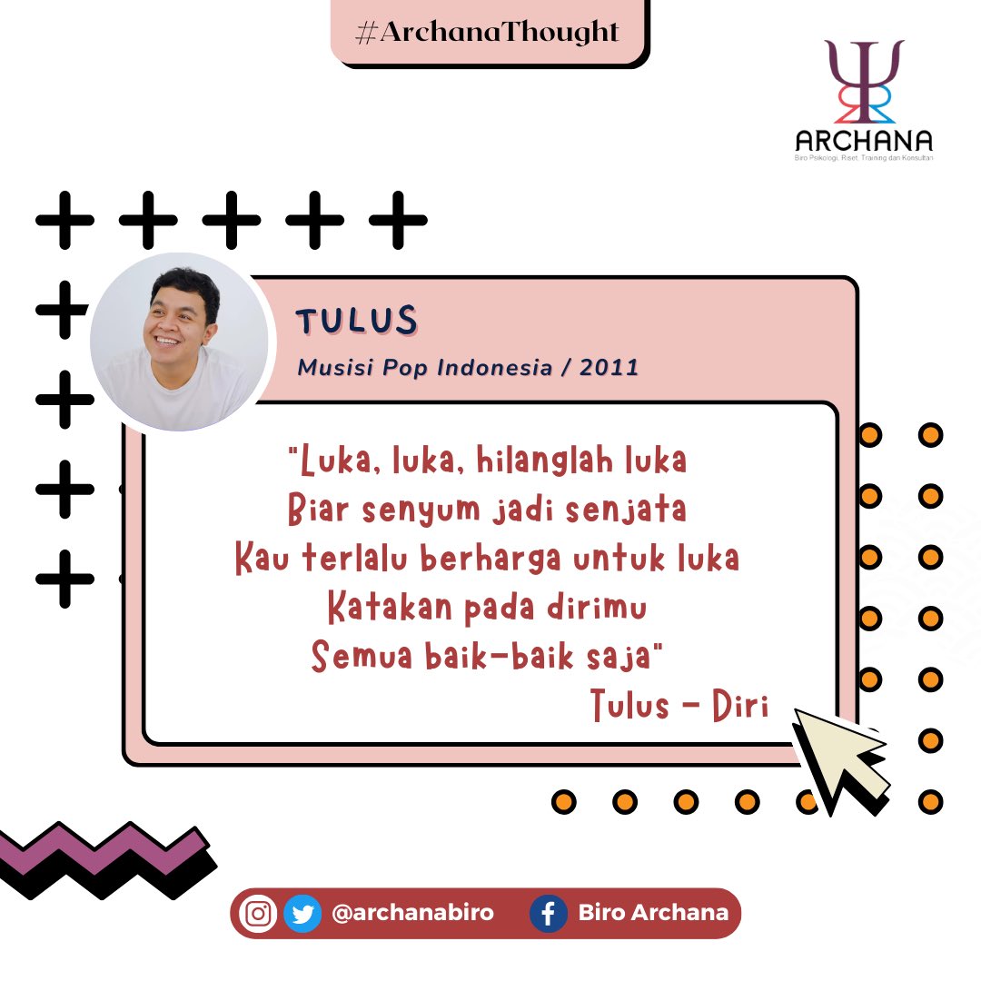 archanabiro's tweet image. Lirik lagi dari Tulus ini menggambarkan betapa diri sendiri juga patut diapresiasi. Setiap orang pasti pernah melakukan kesalahan atau kegagalan. Ingat bahwa yang penting bukan seberapa parah kesalahan atau kegagalanmu, melainkan bagaimana kamu mengatasinya.

#tulus #diri #quote