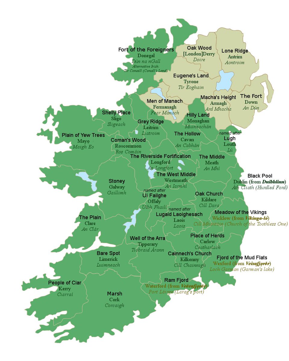 iamreddave's tweet image. Origin of Irish county names #ireland #IrelandMap #100daysofmaps #day37