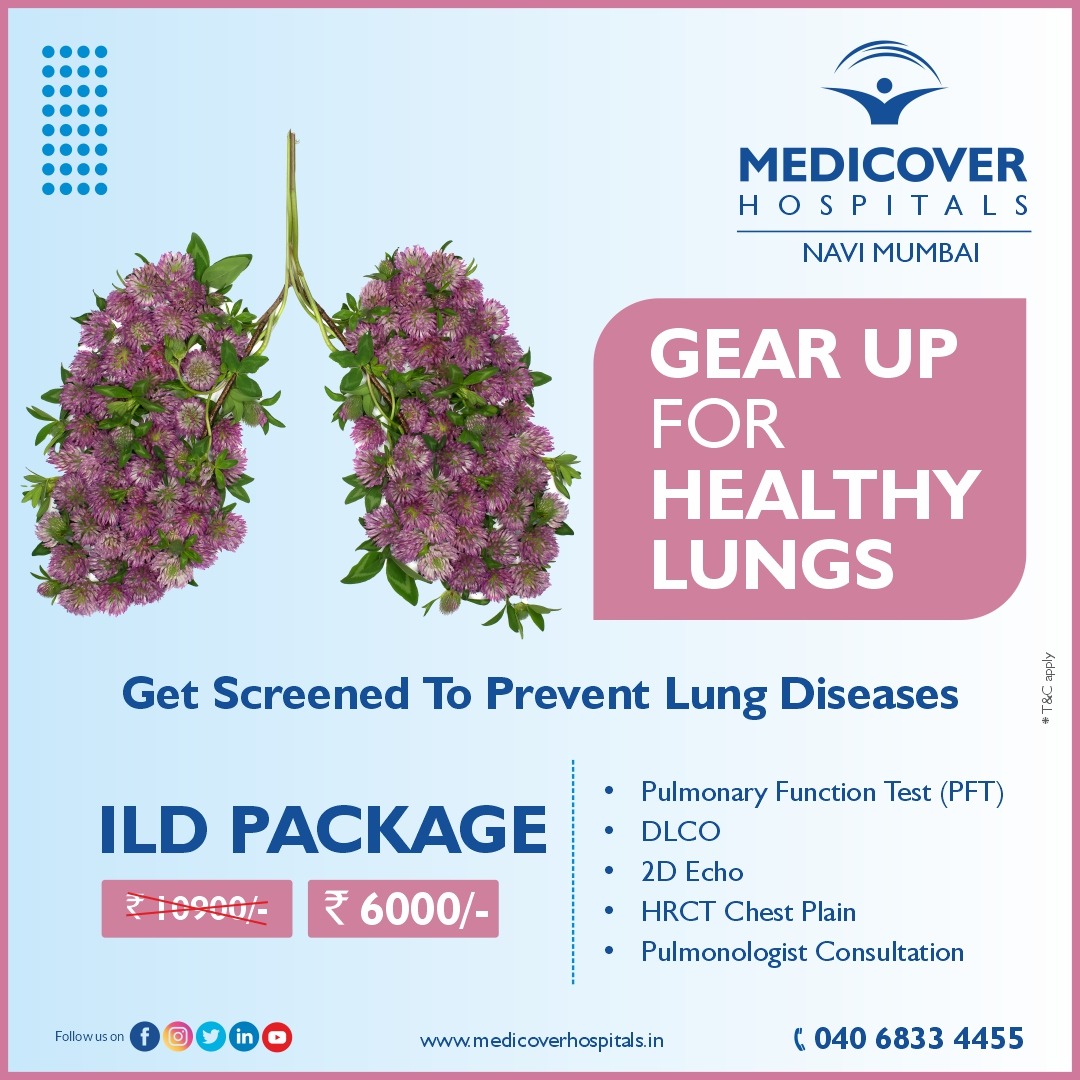 Gear up for healthy lungs with Medicover Hospitals Kharghar, Navi Mumbai!
ILD Package Offer: ₹6,000 Only! (Originally ₹10,900)

📞 Call us now at 040 6833 4455 to book your package or learn more.

#medicover #medicoverhospitals #kharghar #sector10 #lungtest #lungcancer #lung