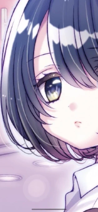 バイカラー(2色)の宝石を見るのが好きなので、アイビバのキャラの瞳の色もそんな感じのイメージで塗っています。