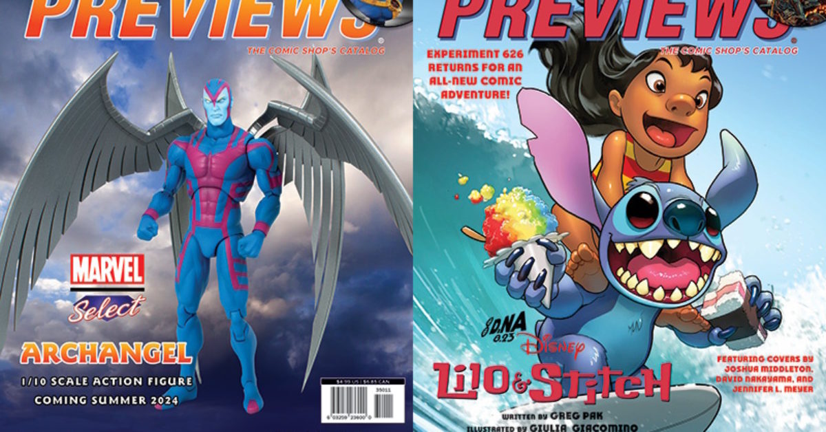 bleedingcool's tweet photo. Lilo &amp; Stitch &amp; Archangel on Covers of Next Week's Diamond Previews #liloandstitch #diamondpreviews https://t.co/CURRkaVWmT https://t.co/9Aai0mxGRT https://t.co/3oWp8HiQgq