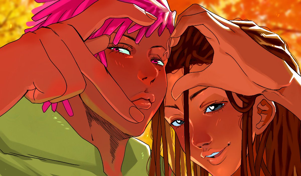 #oc #characterdesign #couple #rose #art #artnumerique #afrostyle #hash #manga #digitalart #girls #boys