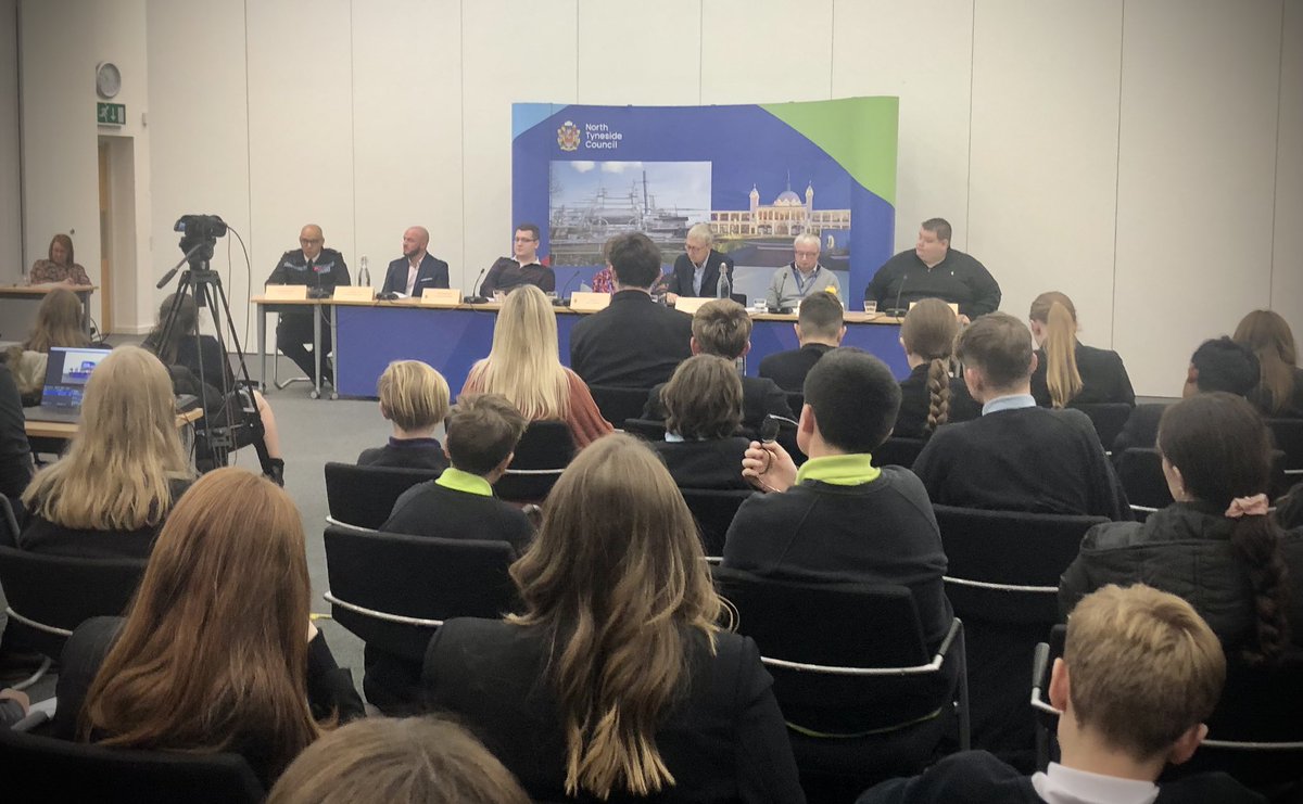 MardenHigh's tweet photo. Olivia up next with Marden’s third question, regarding the cost of living crisis asking what regional services can do for future generations. #NTQT #LocalDemocracyWeek https://t.co/NCBegGkU8X