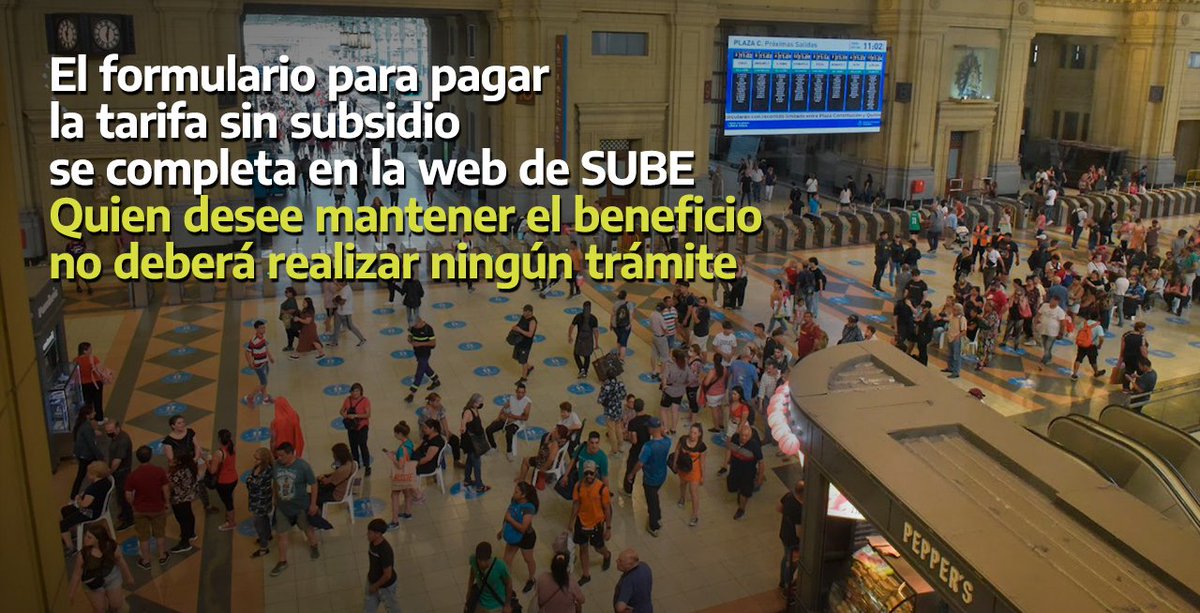 TrenesArg's tweet photo. Renuncia opcional al #SubsidioTransporte
Los pasajeros podrán renunciar al descuento sobre tarifa del transporte a través de @TarjetaSUBEok.
⚠️ Quienes quieran continuar viajando con subsidio no deberán hacer ningún trámite. https://t.co/qZml7S9bb5