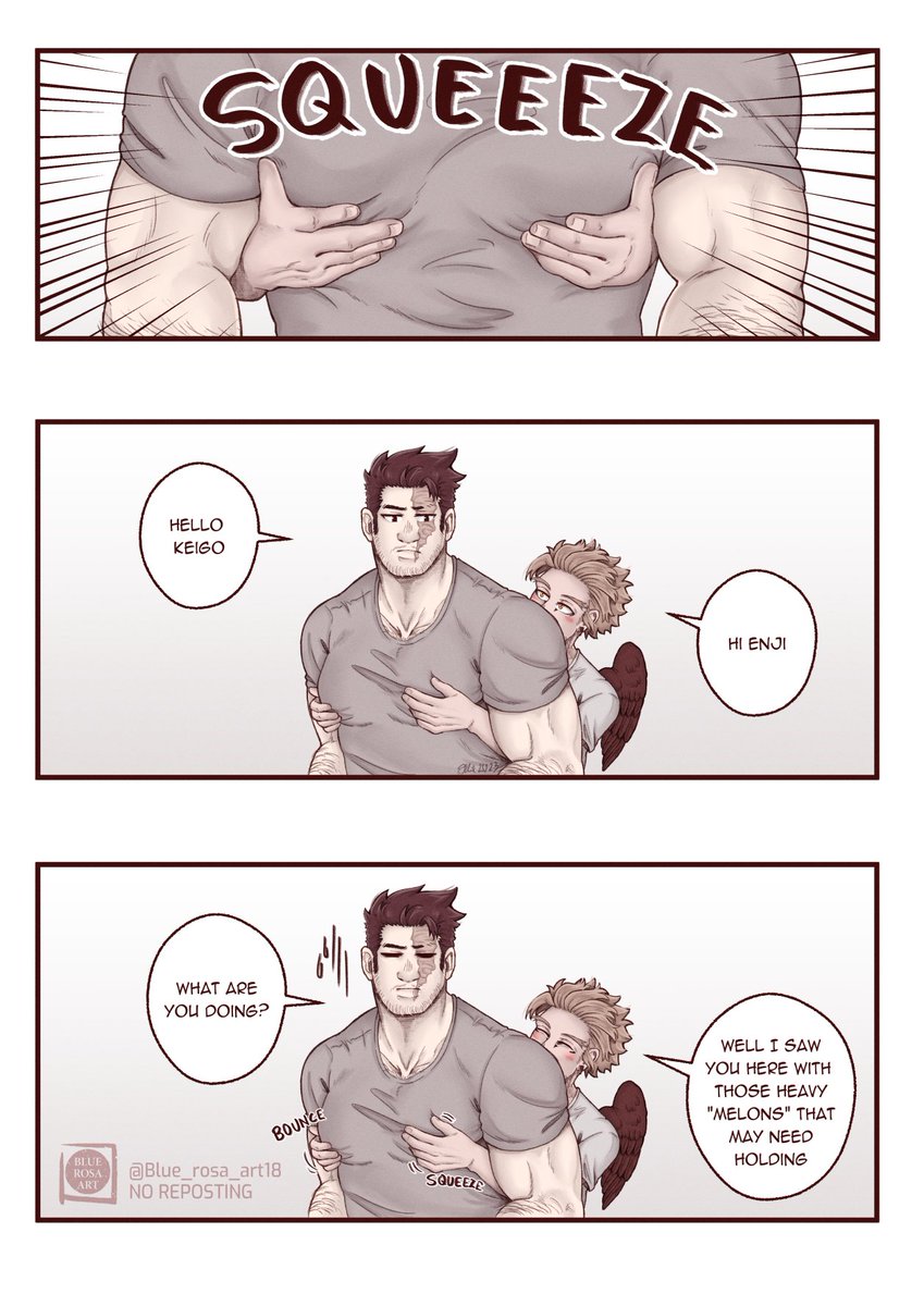 Blue_rosa_art18's tweet photo. [#Endhawks / #EnHo / #endehawks 18+ NSFW 
cw: semi-public]  
Planting your Seed🌱🔥🦅 
----- 
I was given an EnHo gardening prompt on 🅿️atreon in my suggestion box, so last month it turned into a whole 11pg comic!  
Enjoy all of Hawks cheesy gardening puns :D https://t.co/5Z30xGSqWG