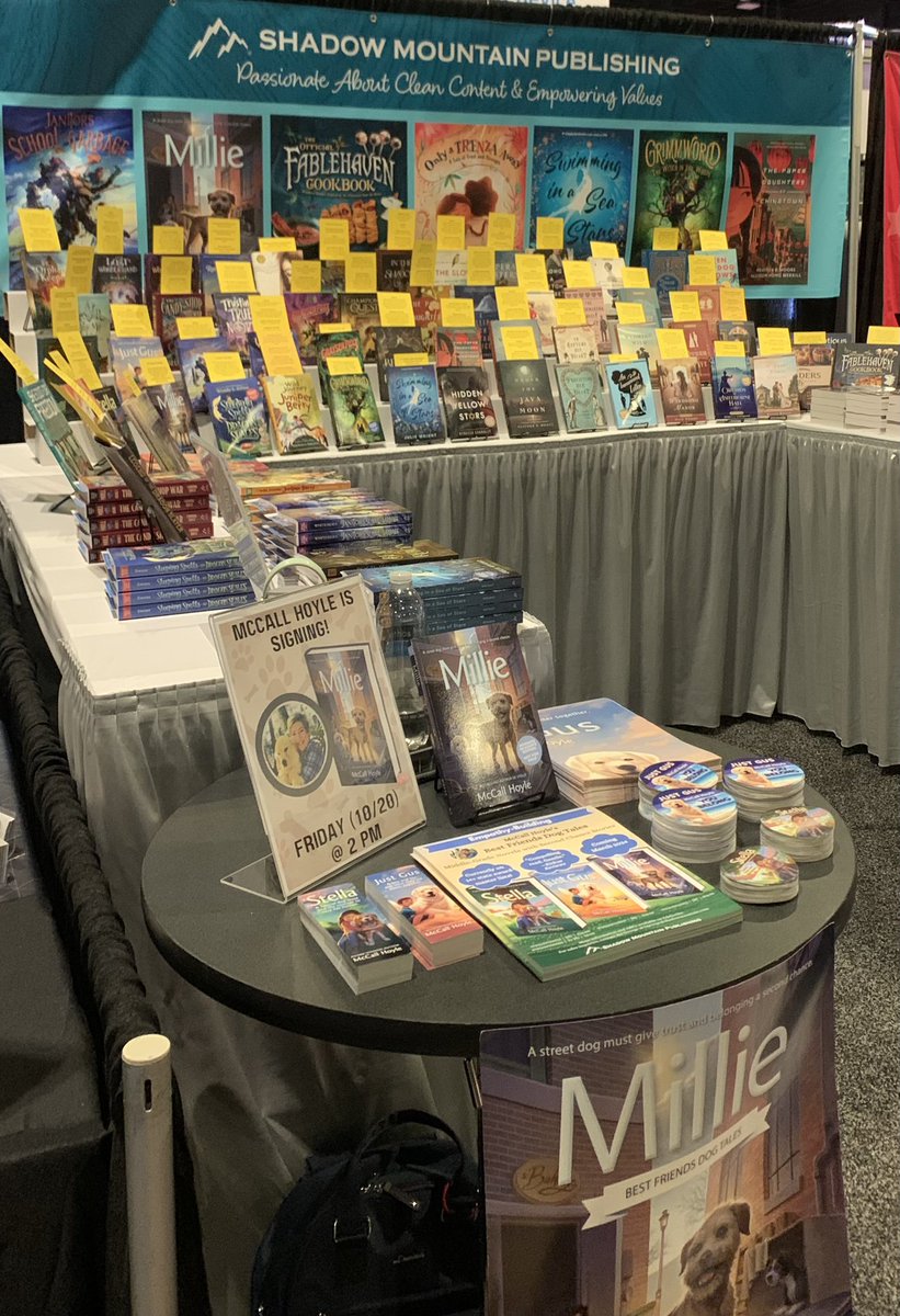 PUBGUY's tweet photo. Get a free autographed ARC of MILLIE at the Shadow Mountain booth and meet author McCall Hoyle at 2:00 today! #AASL23 #librarians #MG #bestfriendsdogtales https://t.co/vxEHDAx3dR