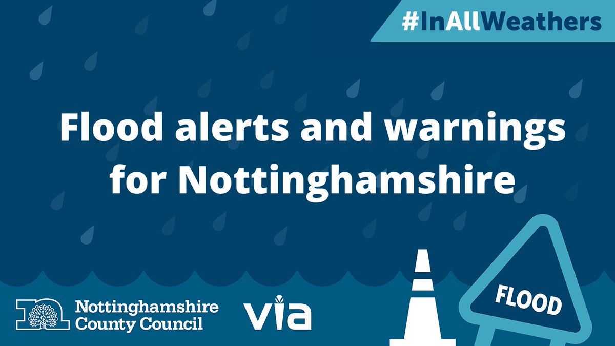 NottsCC's tweet photo. ⚠️ Flood alerts and warnings in place

Heavy rain from #StormBabet means a number of flood alerts and warnings are now in place. Knowing what's in place in your area is one of the best ways to be prepared for flooding. 

View alerts and warnings ➡️ https://t.co/L8iAOhA8OB https://t.co/CIl4YnyBVi
