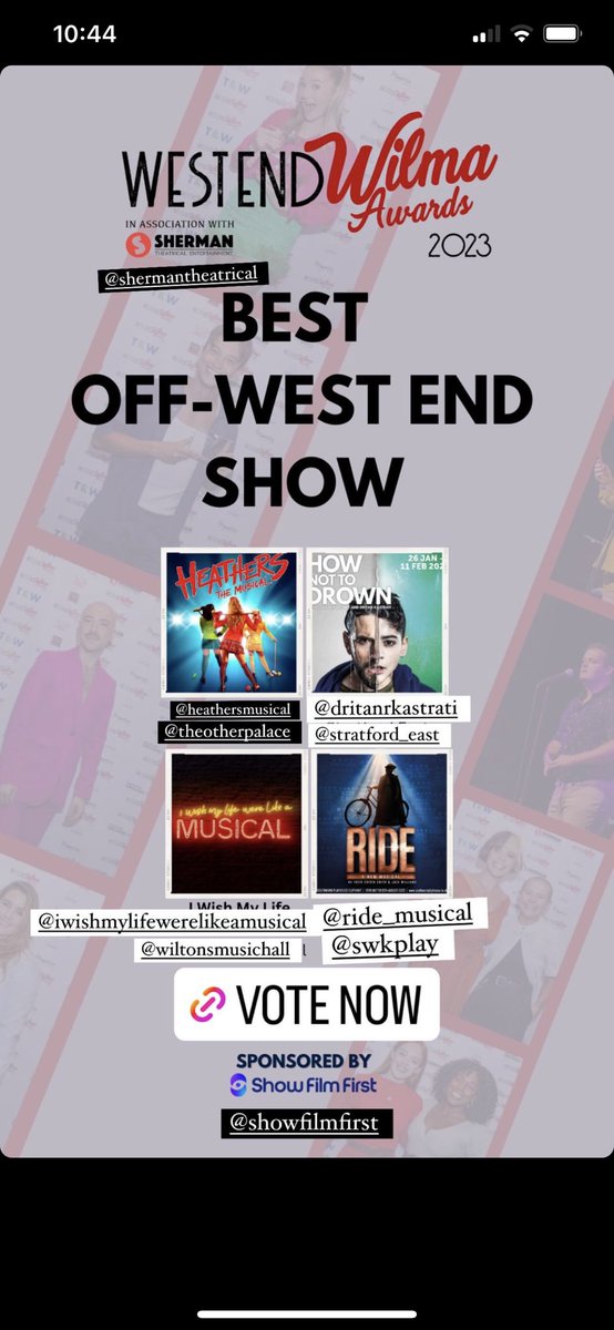 This is silly nice thank you thank you <a href="/westendwilma/">West End Wilma</a> awards!!!! <a href="/Ride_Musical/">RIDE - A New Musical</a> 
Vote here: westendwilma.com/wilma-awards-2…