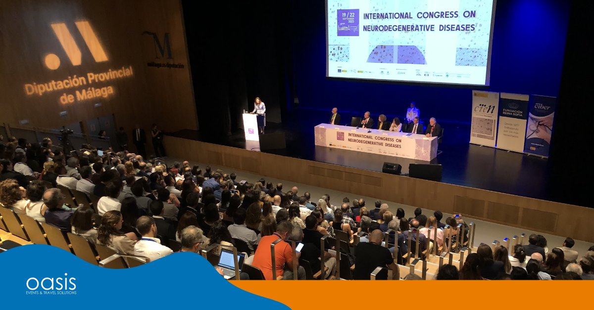 OasisMeetings's tweet photo. El pasado mes de septiembre organizamos el 'International Congress on Neurodegenerative Diseases' 👇🏼

Estos encuentros están organizados por la @FUNREINASOFIA, @Fund_CIEN, @ciberned  y @seneurologia.

Os enseñamos algunas fotos del evento 👀👇🏼 https://t.co/n0F7GACicg