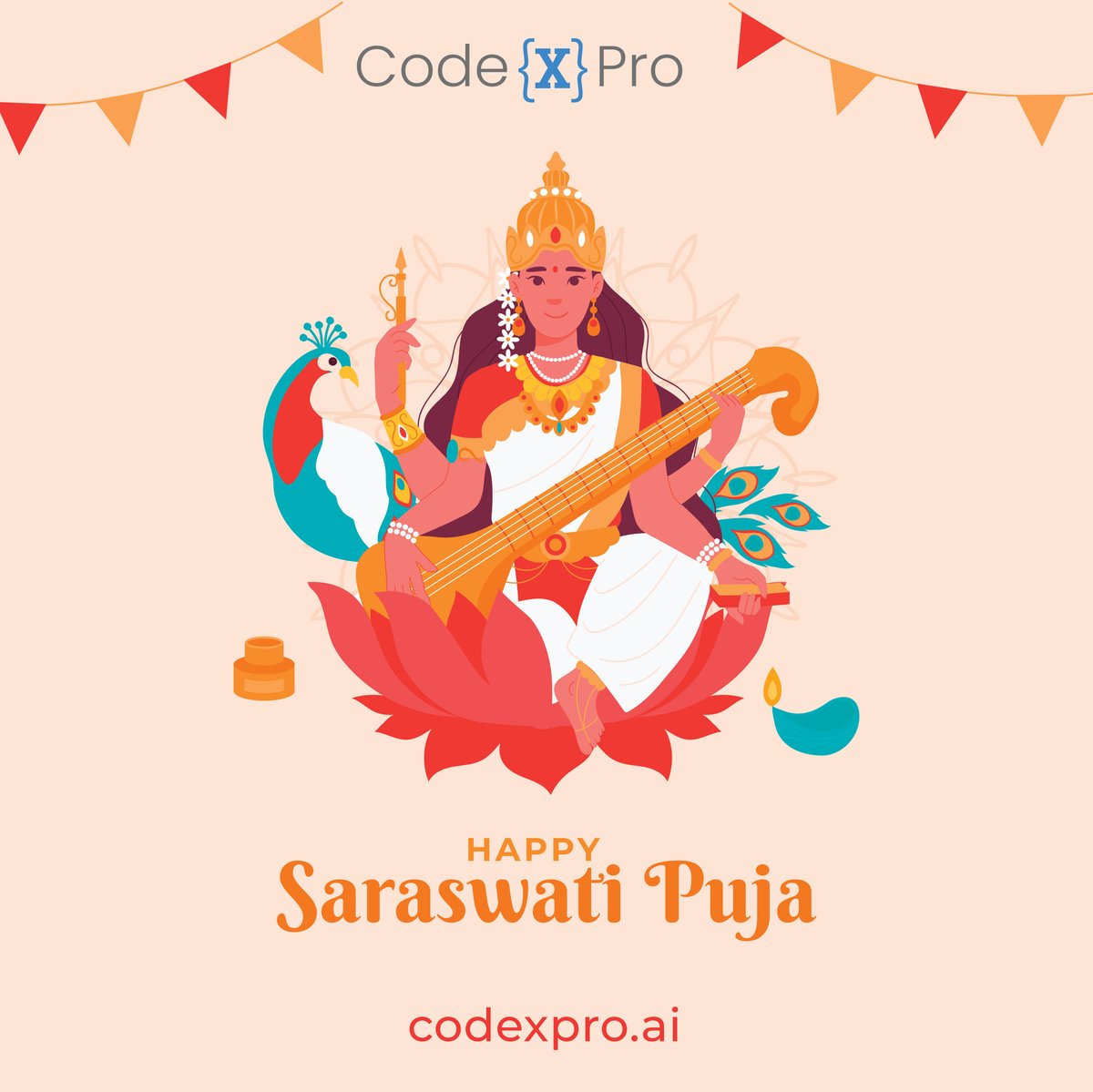 smalldayCodeX's tweet image. &quot;🎨📖 May the colors of knowledge and the melodies of music fill your life this Saraswati Puja! 🌸🙌

#SaraswatiPuja #DivineBlessings #ArtAndLearning #codexpro&quot;