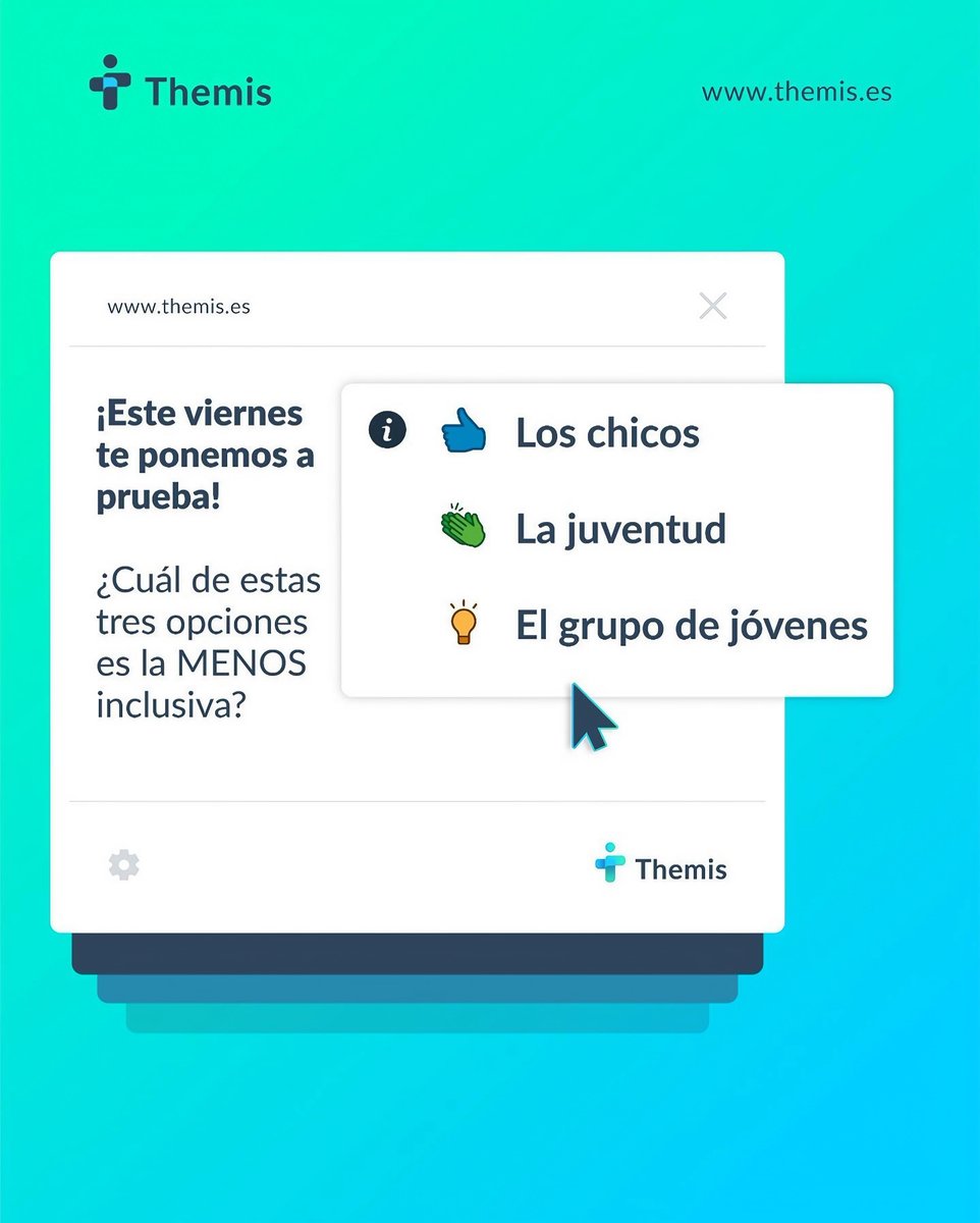 Te lo hemos puesto fácil😉 Pero no pierdas el tiempo identificando este tipo de errores, déjaselo a la inteligencia artificial🤖

De lo demás nos encargamos en Themis 🚀

#EmpresaResponsable #ComunicaciónCoporativa #ComunicaciónInclusiva #PlanesDeIgualdad #Igualdad #Inclusión #IA
