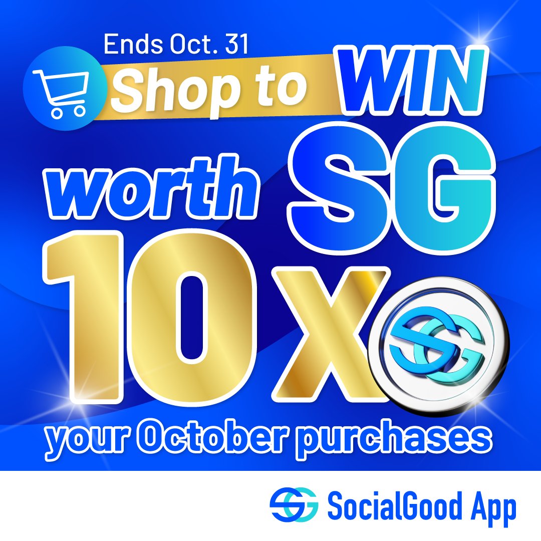 🍀Win SG Worth 10x all of your purchases in October!

If you #shop during October via the SocialGood App or Chrome extension, you have a chance of winning $SG worth 10x your total purchase amount during the month! GL everyone🙌🍀

Download the app:
socialgood.inc/app-dl/t/
