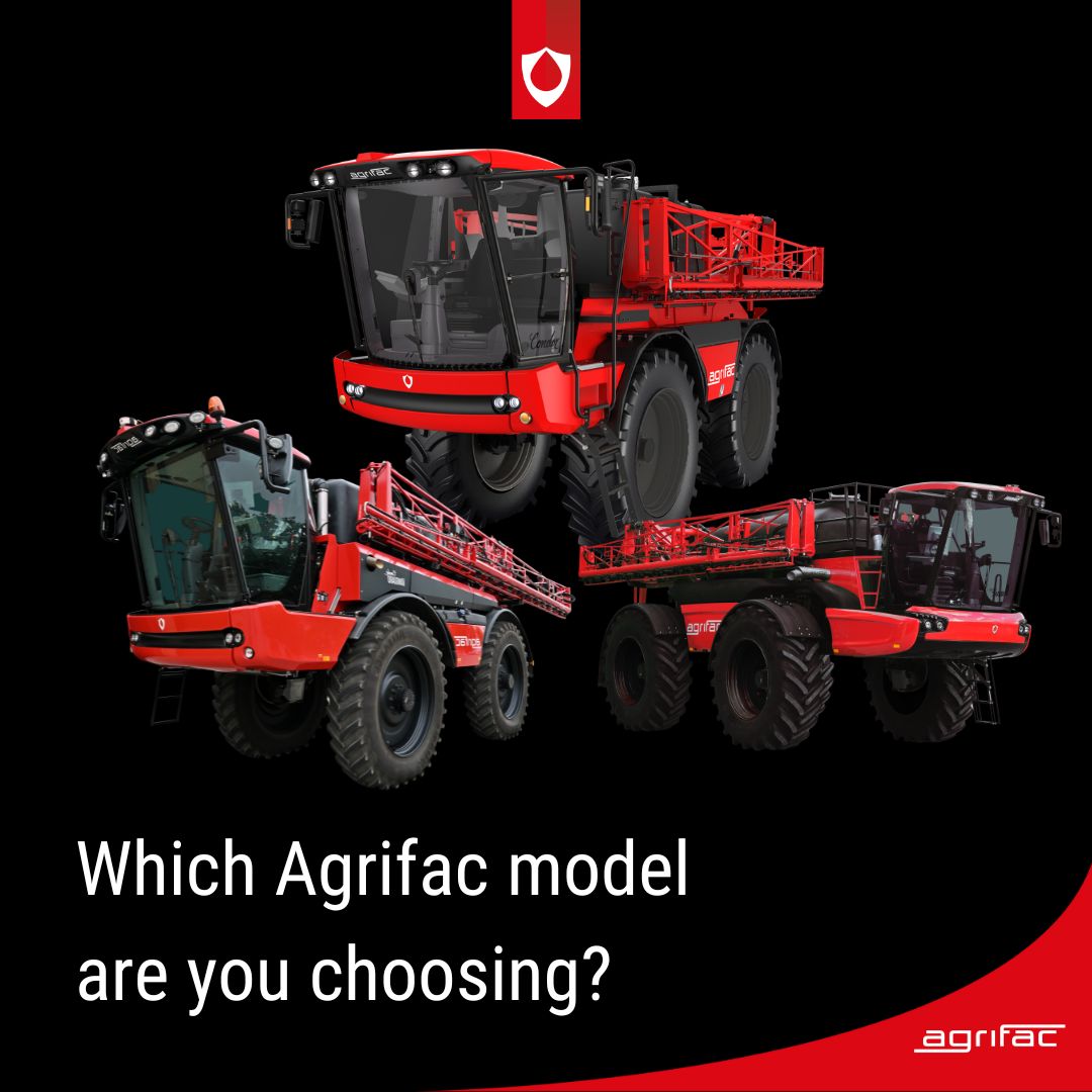 AgrifacAU's tweet photo. Have you been looking at an #Agrifac for #2024? If so which model have you been looking at? Our #CondorVanguard, #CondorEndurance or #CondorV? All models are #trailblazers in the market with the capabilities to be fitted with any of our optional tech ๐ https://t.co/Mbuyry72cP https://t.co/V2J2Pk1ik2