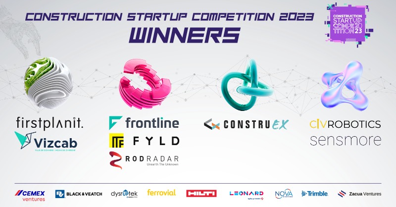 CemexVentures's tweet photo. Did you miss the big news? 📰 These are the 8 #BuildersOfTheFuture & winners of #ConstructionStartupCompetition2023🏆.
Stay tuned for Pitch Day 2023 on Nov. 7 at the @TrimbleCorpNews Dimensions conference where the Competition gets even hotter! 🌡️