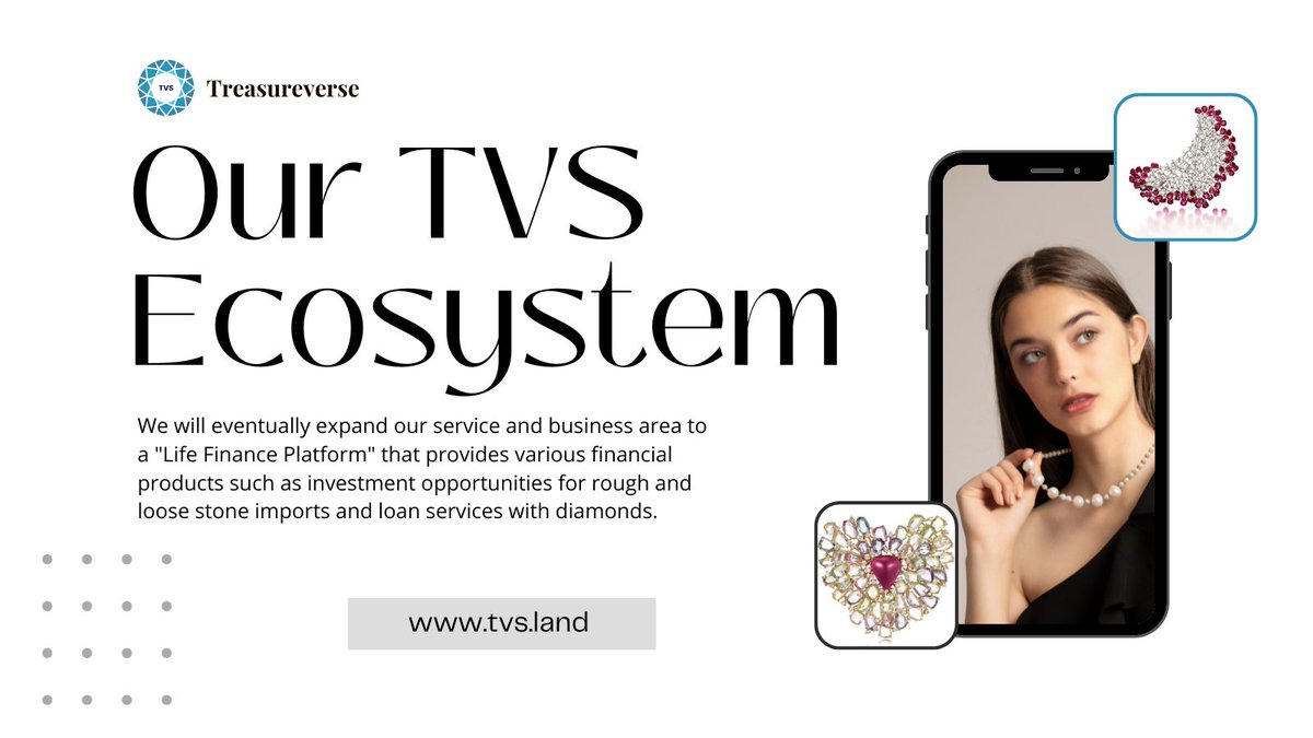 #Treasureverse (#TVS), a blockchain-based platform starts as a marketplace-type platform for diamonds. 😀

💎Our TVS platform is constructed to reflect the life cycle of diamonds, and all transactions occurring at each stage of the life cycle♻️ are safely executed🔐