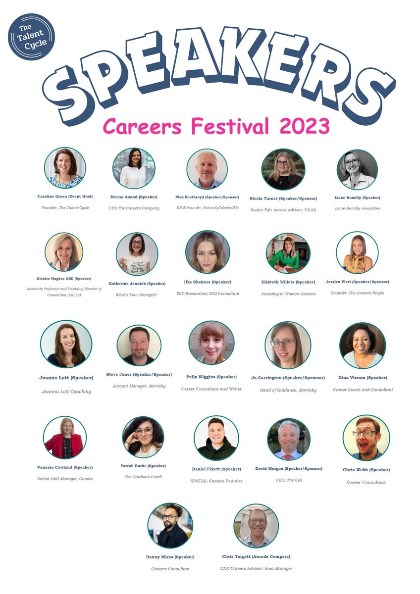 I'm not crying, you're crying. What. a. line. up!! Just over 3 weeks to the careers in careers celebration festival! Happening on 14th Nov, recorded if you can't make it (you just need a ticket to get the recordings): thetalentcycle.co.uk/careers/