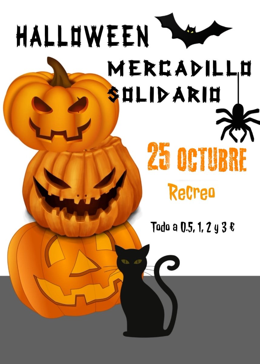 ❤️ POLITÉCNICO SOLIDARIO | ¡Muy atentos al miércoles 25! #MercadilloSolidario con temática #Halloween de nuestro #PolitecnicoSolidario durante el #recreo detrás de la cafetería.
🗣️¡Participemos todos y todas! 😊

#EquipoPolitecnico
#PolitecnicoMalaga