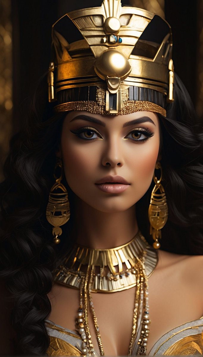 aiimagegallery's tweet photo. A woman in a gold dress and a crown #ai #aiimages #AIgirl #AIgirl #girl #woman #ArtificialIntelligence #Artificial #Egypt #princess #beautifulgirl #beauty #lady #model https://t.co/kSHuIWHmDa