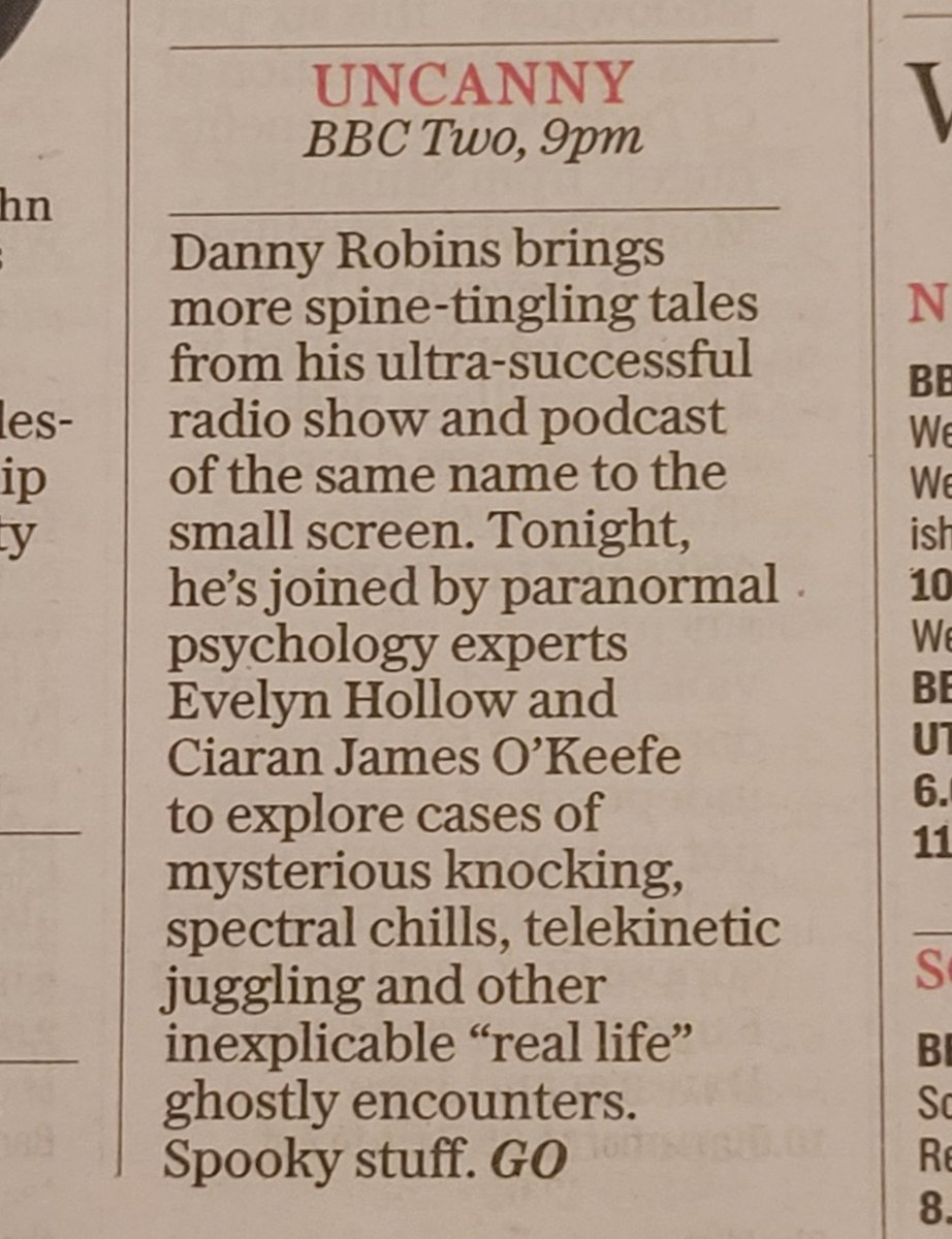 Choice of the day again @danny_robins for tonight's #uncannytv. The weather is certainly perfect for it 😱

Not sure why @ciaranokeeffe has added a 'James' to his name