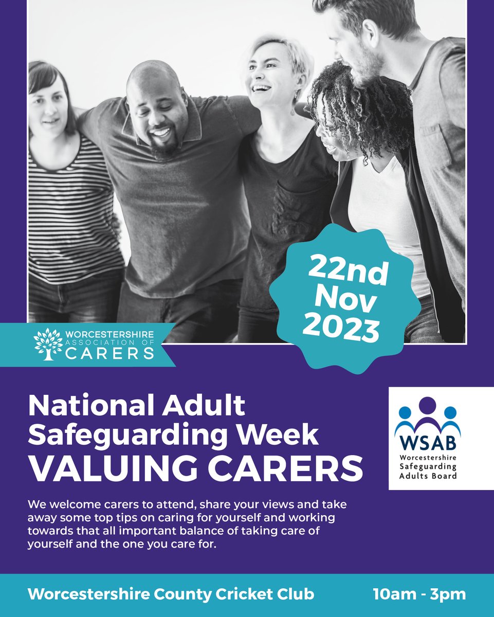 CarerCommunties's tweet photo. Learning and Wellbeing Event. 
Contact Kate or Cassie direct to book a place - https://t.co/TCM8z52qZy
#Worcestershire #Safeguarding #november #unpaidcarers @yourworcestershire @worcestershireccc #WorcestershireHour https://t.co/QulRLZiACx