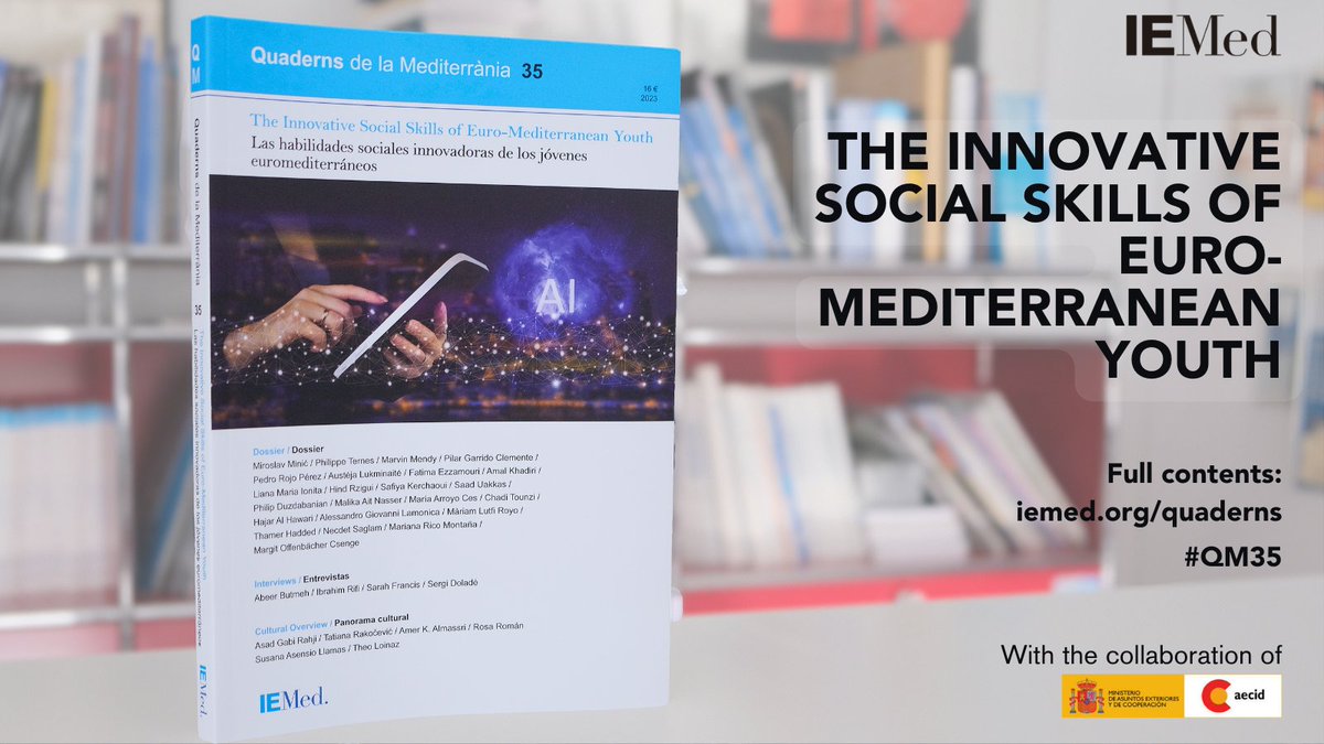 IEMed_'s tweet photo. Research, knowledge and action are fundamental pillars to promote advances within the broad #EuroMediterranean region.
Quaderns de la Mediterrània #QM35 invited young people to share projects, wisdom, and experiences aiming at that goal.
Full contents
https://t.co/uKJRwWj0PK https://t.co/ey6H2M0NXo