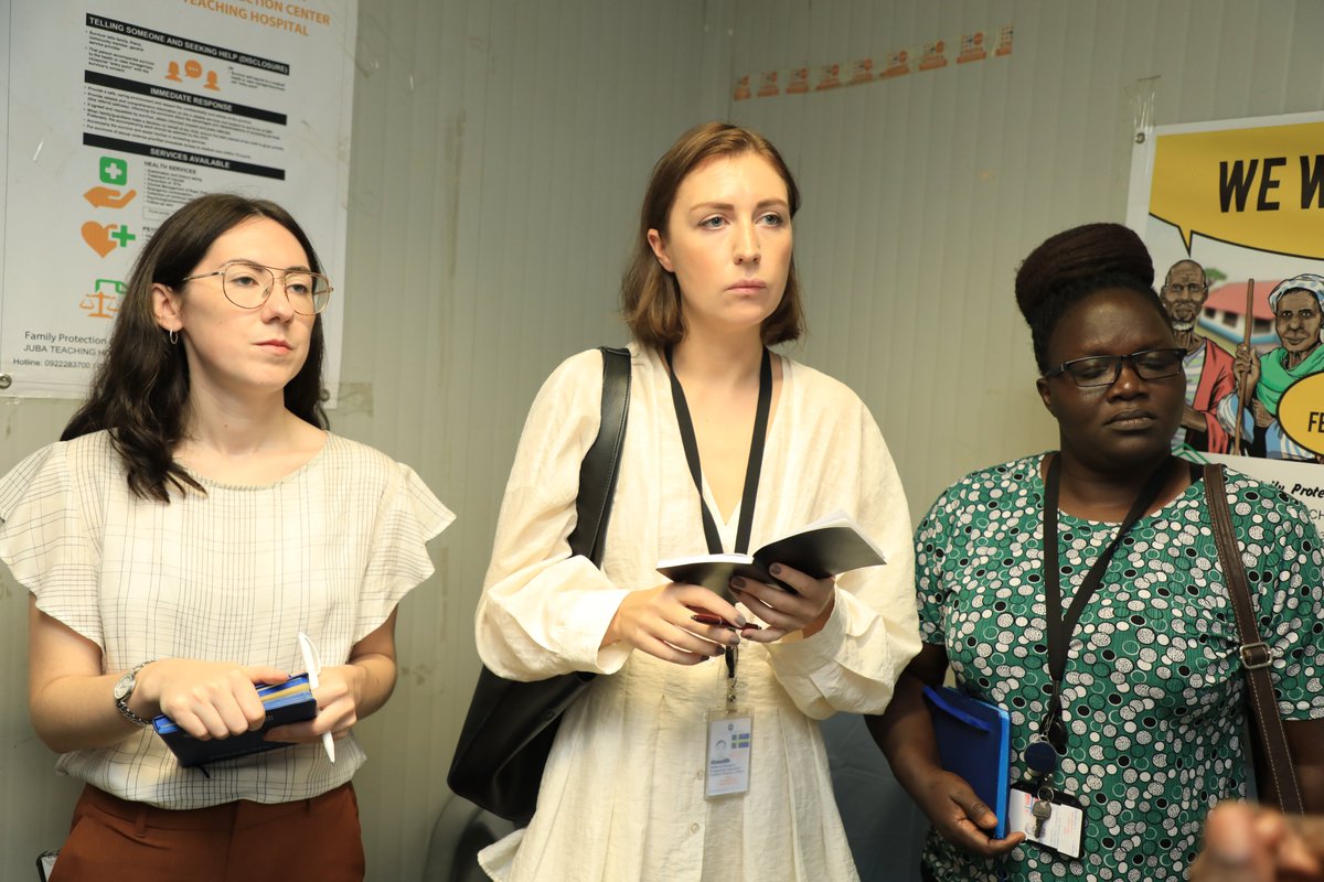 UNFPASouthSudan's tweet photo. Happening now!  #UNFPA 🇸🇸 &amp; joint donor, visit to OSC, R/H facilities#JTHH to get a firsthand impression of services provided at the various facilities.
🙏to🇨🇦🇸🇪🇳🇴
#Musharaka4Tanmiya https://t.co/bDI3Uac6fd