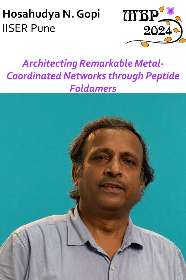 Meet our Plenary speakers ! This week: Hosahudya N. Gopi @IISERPune Are you interested in participating to the conference? Have a look at our website: mbp2024.lcc-toulouse.fr @MBP_2024 @LCC_CNRS