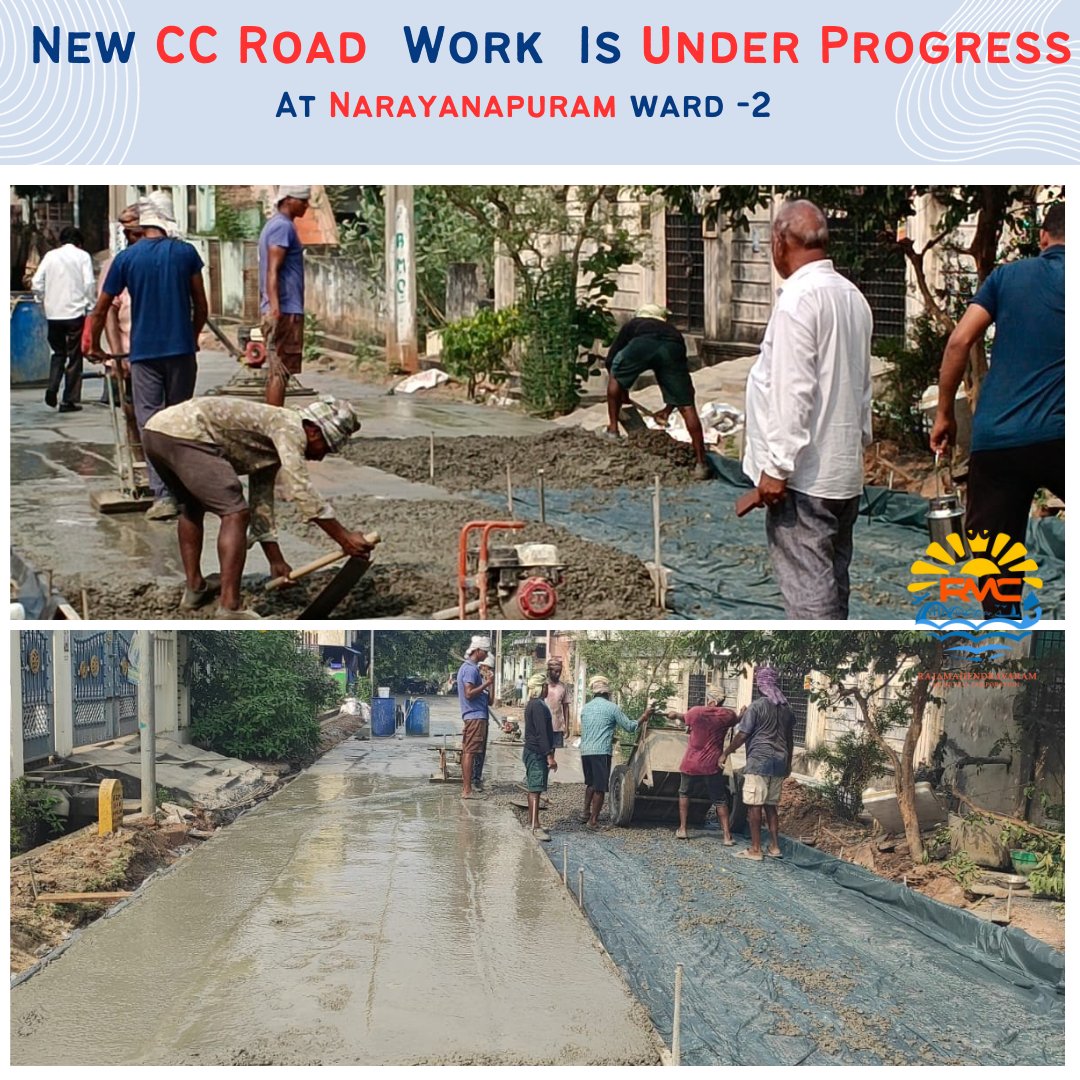 RMC Laying a new CC Road under GGMP at Narayanapuram ward No-2 
#CCROAD #GGMP #workinprogress #rmc