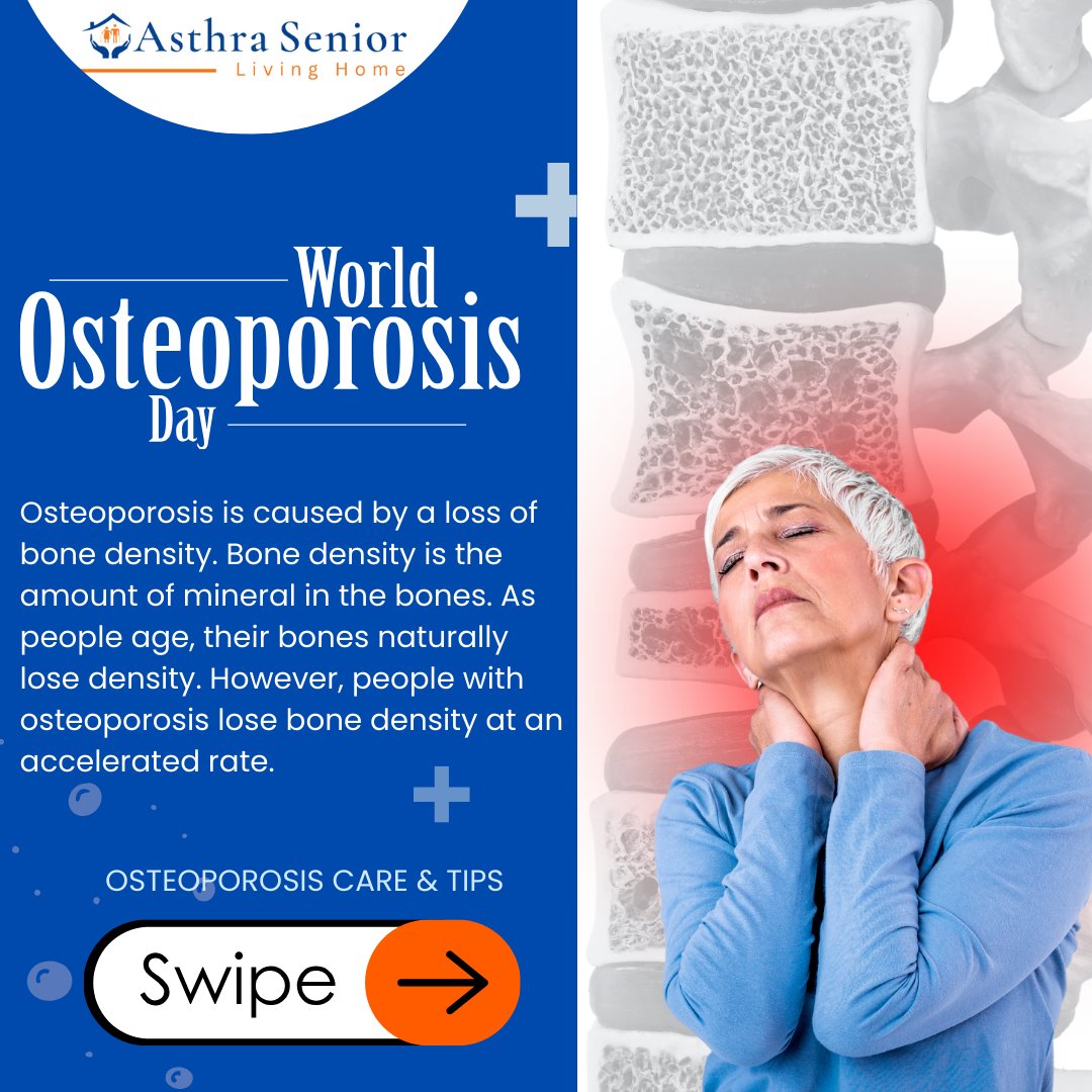AsthraSeniors's tweet photo. Osteoporosis is a medical condition in which bones become very weak and brittle. The chances of osteoporosis prevail more with aging. It is one of the most common causes of fractures in the elderly. #osteoporosisday #osteoporosisprevention #worldosteoporosisday2023 https://t.co/pKmTBTDZ57