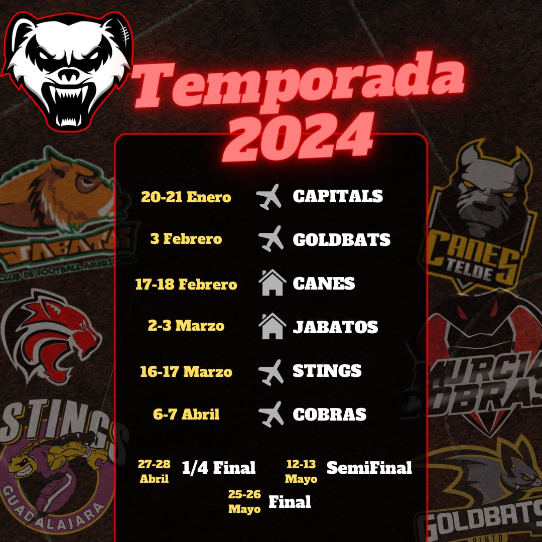 WOLVERINES_AF's tweet photo. Ya tenemos el calendario de partidos del equipo senior https://t.co/DrNYdbuz71