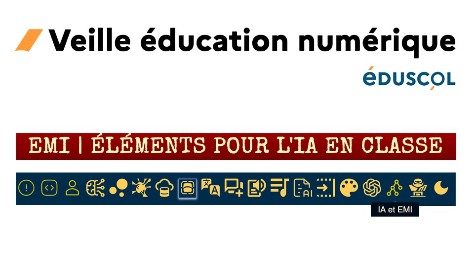 [Veille éducation numérique] Repères théoriques et pédagogiques pour aborder l’#IntelligenceArtificielle : mise à jour du parcours EMI de D. Weiss et A. Maurer avec un module en 18 étapes consacré à l'#IA  👉eduscol.education.fr/3915/veille-ed…