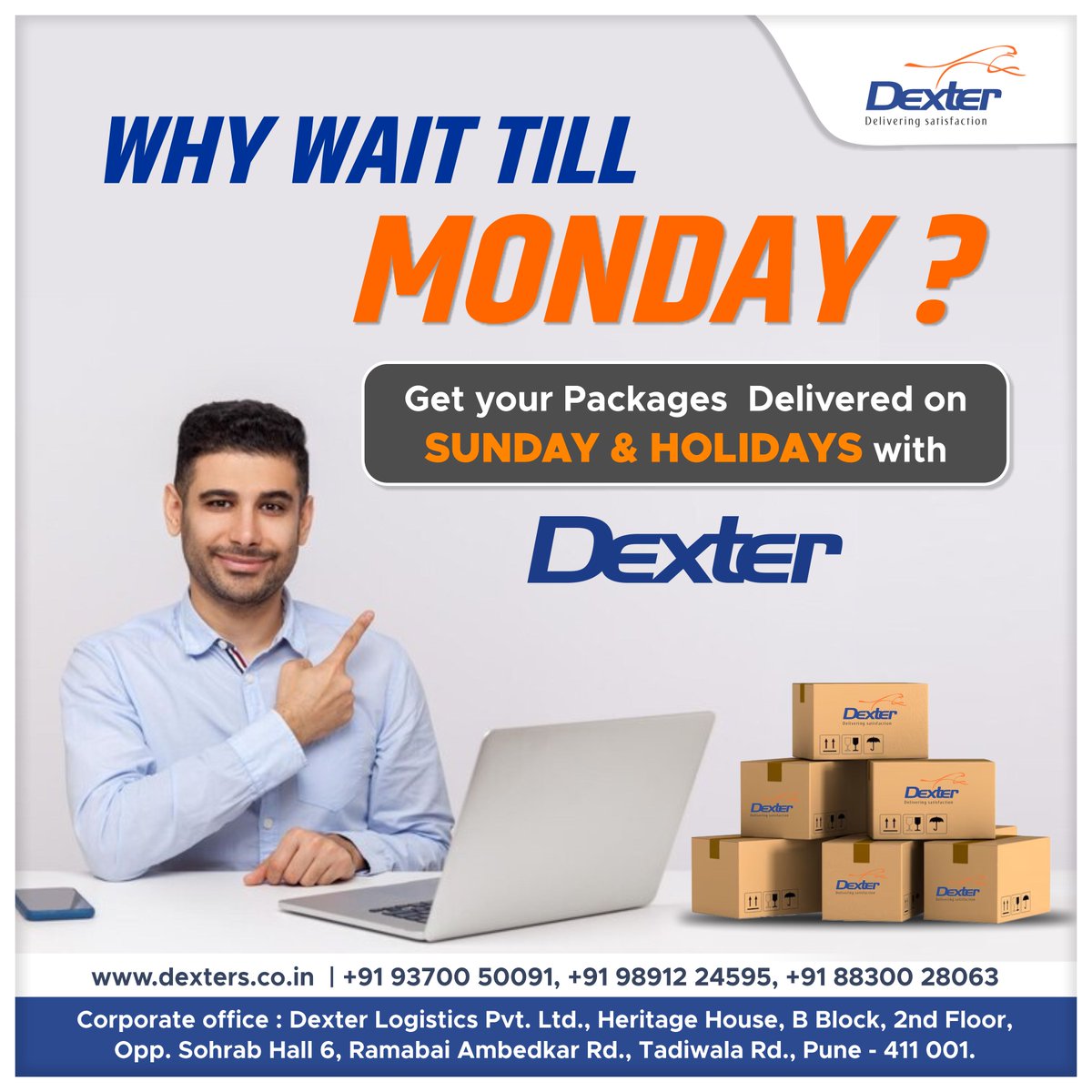 dexterLogistics's tweet photo. 𝐖𝐡𝐲 𝐰𝐚𝐢𝐭 𝐭𝐢𝐥���� 𝐌𝐨𝐧𝐝𝐚𝐲? 𝐆𝐞𝐭 𝐲𝐨𝐮𝐫 𝐩𝐚𝐜𝐤𝐚𝐠𝐞𝐬 𝐝𝐞𝐥𝐢𝐯𝐞𝐫𝐞𝐝 𝐨𝐧 𝐒𝐮𝐧𝐝𝐚𝐲𝐬 &amp; 𝐇𝐨𝐥𝐢𝐝𝐚𝐲𝐬 𝐰𝐢𝐭𝐡 𝐃𝐞𝐱𝐭𝐞𝐫𝐬. 
.

.
https://t.co/JB4awhnTwB
.
.
#ExpressDelivery https://t.co/NywYIPpeNk